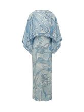 Abito Lungo con Coprispalle e Stampa Astratta - Abbigliamento Donna | Lidia Shopping