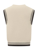 V Neck Sleeveless Sweater with Contrast Stripes - Ami Alexandre Mattiussi | Lidia Shopping