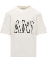 Boxy Fit T-shirt with Front Print - Ami Alexandre Mattiussi | Lidia Shopping