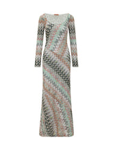 Abito Lungo in Maglia Fantasia Chevron - Abbigliamento Donna | Lidia Shopping