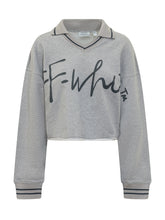 Cropped Sweatshirt with Script Logo - New Collection | Lidia Shopping