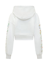 Cropped Hoodie with Floral Print - New Collection | Lidia Shopping
