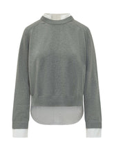 Crew Neck Knit Sweater with Shirt Insert - New Collection | Lidia Shopping
