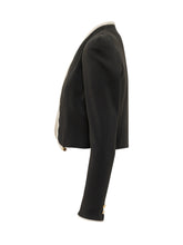 Cropped Jacket with Contrast Trim - Elisabetta Franchi | Lidia Shopping