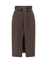 Gonna Midi a Vita Alta con Cintura - Abbigliamento Donna | Lidia Shopping