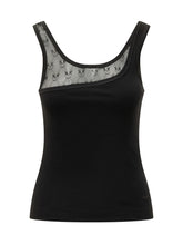 Canotta con Inserto in Tulle Logata - Abbigliamento Donna | Lidia Shopping