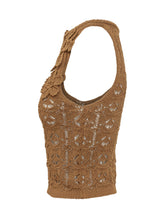 Gonna Corta in Maglia Traforata con Applicazioni - Abbigliamento Donna | Lidia Shopping