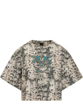 Cropped T-shirt with Print and Logo - New Collection | Lidia Shopping