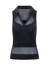 Ribbed Tank Top with Wavy Hem - New Collection | Lidia Shopping