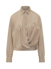 Draped Shirt With Front Knot - Brunello Cucinelli | Lidia Shopping