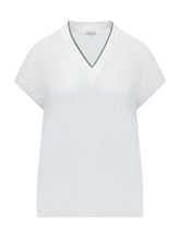 V Neck Short Sleeve Top - Brunello Cucinelli | Lidia Shopping