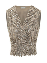 Sleeveless Cardigan with Belt and Sequins - Brunello Cucinelli | Lidia Shopping