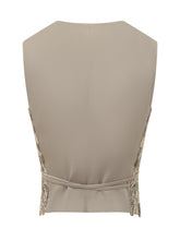 Sleeveless Cardigan with Belt and Sequins - Brunello Cucinelli | Lidia Shopping