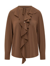 Shirt with Ruffles and Neck Tie - Max Mara Studio | Lidia Shopping