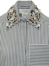 Striped Shirt with Embellished Collar - New Collection | Lidia Shopping