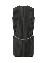 Pinstripe Dress with Belt - New Collection | Lidia Shopping