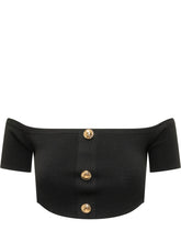 Knit Off Shoulder Top with Buttons - Elisabetta Franchi | Lidia Shopping