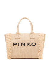 Raffia Beach Shopper with Logo - Collezione Happy Birthday | Lidia Shopping