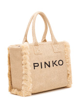 Raffia Beach Shopper with Logo - Collezione Happy Birthday | Lidia Shopping