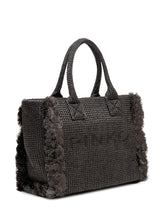 Raffia Beach Shopper with Logo - Collezione Happy Birthday | Lidia Shopping