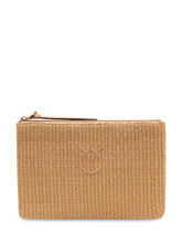 Raffia Pouch with Zip and Logo - Collezione Happy Birthday | Lidia Shopping