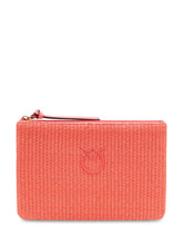 Raffia Pouch with Zip and Logo - Collezione Happy Birthday | Lidia Shopping