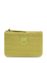 Raffia Pouch with Zip and Logo - Collezione Happy Birthday | Lidia Shopping
