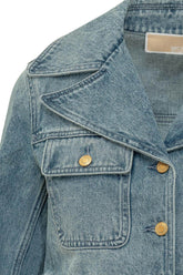 Giacca Denim Corta con Tasche e Bottoni - Abbigliamento Donna | Lidia Shopping