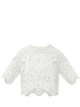 Top Corto in Pizzo con Maniche Corte - Abbigliamento Donna | Lidia Shopping