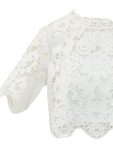 Top Corto in Pizzo con Maniche Corte - Abbigliamento Donna | Lidia Shopping