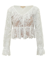 Lace V Neck Top with Long Sleeves - Collezione Happy Birthday | Lidia Shopping