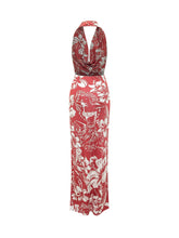 Halter Neck Long Dress with Floral Print Dancing Flowers - Dsquared2 | Lidia Shopping