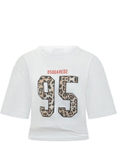 T-shirt Corta con Stampa Numero Animalier - Abbigliamento Donna | Lidia Shopping