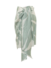 Gonna con Drappeggio e Motivo a Foglie - Abbigliamento Donna | Lidia Shopping