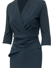 Dress with V-Neck and Draped Waist - Chiara Boni | Lidia Shopping