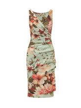 Dress with Round Neck Draped Waist and Floral Pattern - Chiara Boni | Lidia Shopping