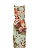 Dress with Round Neck Draped Waist and Floral Pattern - Chiara Boni | Lidia Shopping