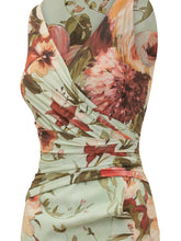 Dress with Round Neck Draped Waist and Floral Pattern - Chiara Boni | Lidia Shopping