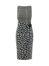 Dress with Round Neck Draped Waist and Polka Dot Pattern - Chiara Boni | Lidia Shopping