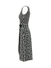 Dress with Round Neck Draped Waist and Polka Dot Pattern - Chiara Boni | Lidia Shopping