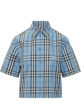 Camicia a Maniche Corte con Colletto e Motivo a Quadri - Abbigliamento Donna | Lidia Shopping