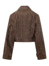 Giubbino Corto con Cintura e Stampa Pitonata - Abbigliamento Donna | Lidia Shopping