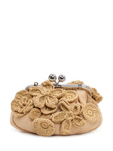 Borsa Clutch in Rafia con Applicazioni Floreali - Borse a Tracolla Donna | Lidia Shopping