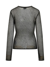 Long Sleeve Mesh T-shirt with Floral Appliqué - Ganni | Lidia Shopping