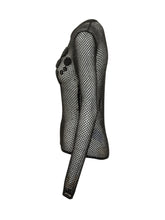 Long Sleeve Mesh T-shirt with Floral Appliqué - Ganni | Lidia Shopping