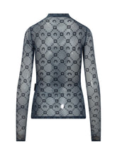 Printed Tulle Top with High Neck - Marine Serre | Lidia Shopping