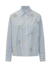 Camicia a Righe con Applicazioni - Abbigliamento Donna | Lidia Shopping