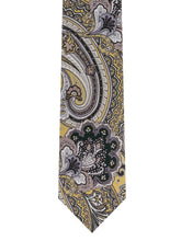 Cravatta con Motivo Paisley Giallo e Grigio - Accessori Uomo | Lidia Shopping