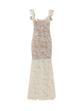 Floral Lace Maxi Dress with Ruffle Straps - Collezione Happy Birthday | Lidia Shopping