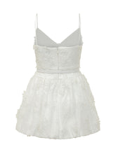White Organza Mini Dress with Floral Embroidery - Collezione Happy Birthday | Lidia Shopping